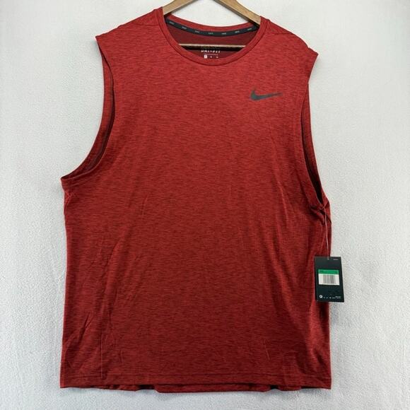 Nike Tank Top Men's XL Red Breathe Training Yoga Dri Fit Lightweight Workout NEW - Picture 1 of 9